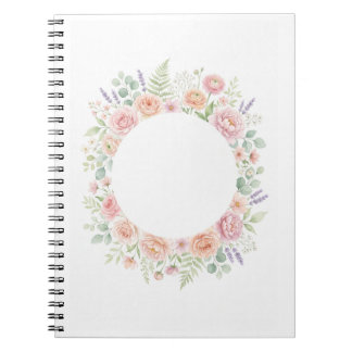 Carnet Couronne florale aquarelle élégante note personnal