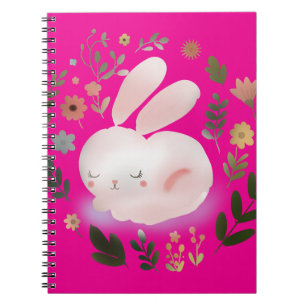 Carnet Couronne florale de Pâques pastel mignonne pour la