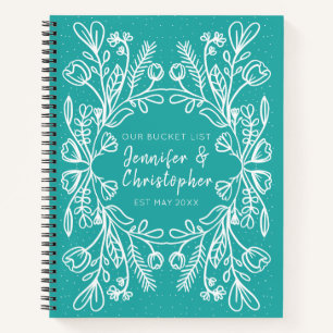 Carnet Couronne florale Notre liste de seaux Couple Keeps