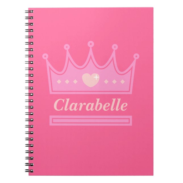 Carnet Couronne rose pour la princesse royale (Devant)