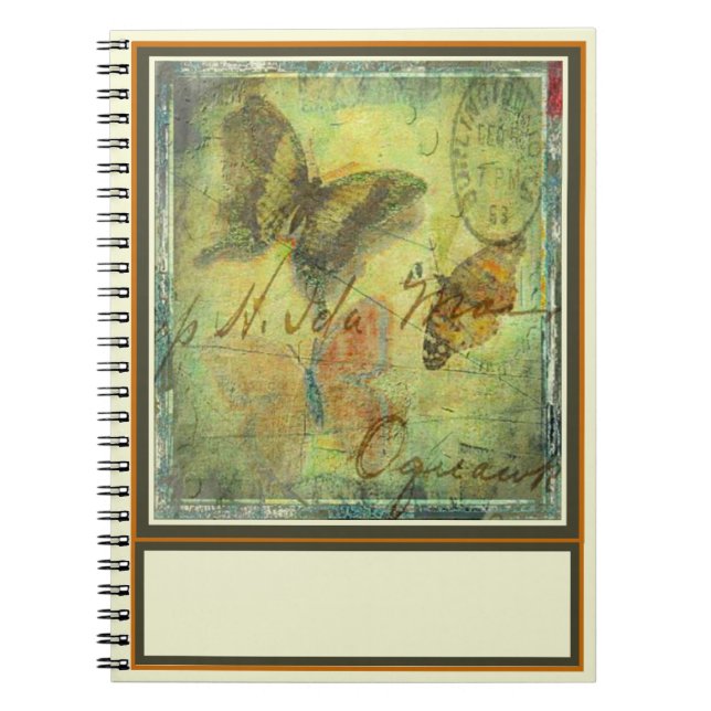 Carnet Courrier papillon vintage (Devant)