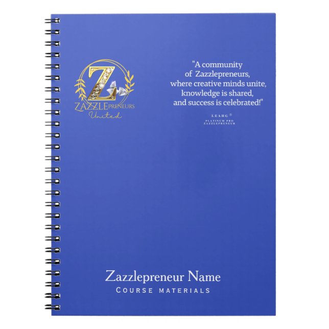 Carnet Cours d'affaires Zazzle de LeahG personnalisé (Devant)