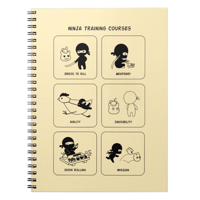 Carnet Cours de formation Ninja, Couleur personnalisée (Devant)