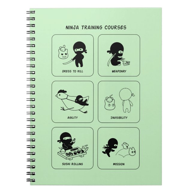 Carnet Cours de formation Ninja, Couleur personnalisée (Devant)