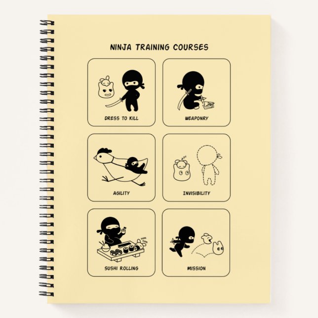 Carnet Cours de formation Ninja, Couleur personnalisée (Devant)