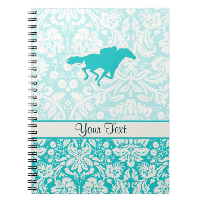 Carnet Course de chevaux turquoise (Devant)