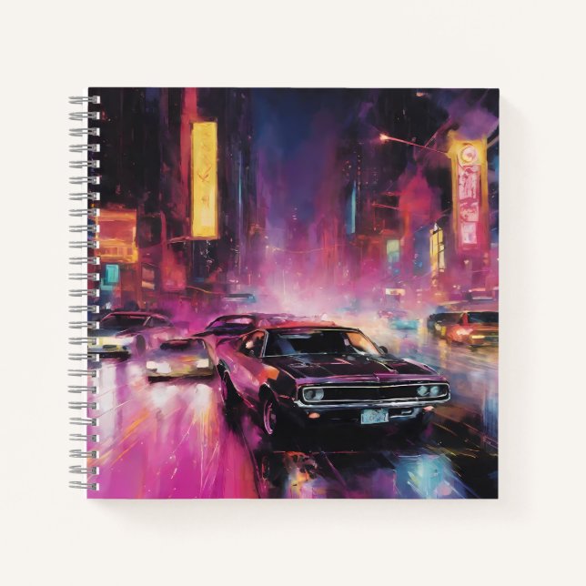 Carnet Course de rue nocturne dans la ville animée (Devant)
