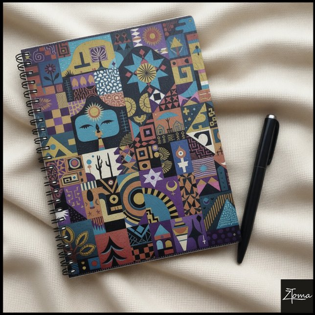 Carnet Courtepatchwork de style folk art aux tons feutrés (Créateur téléchargé)
