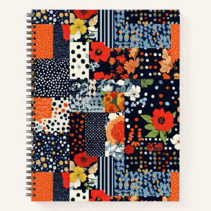 Carnet Courtepoint fleuri patchwork marine vintage