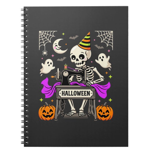 Carnet Couture de squelette d'Halloween Fantôme Citrouill (Devant)