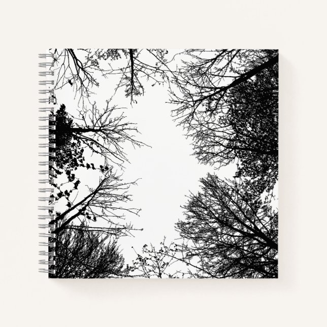 Carnet Couvert forestier noir et blanc (Devant)