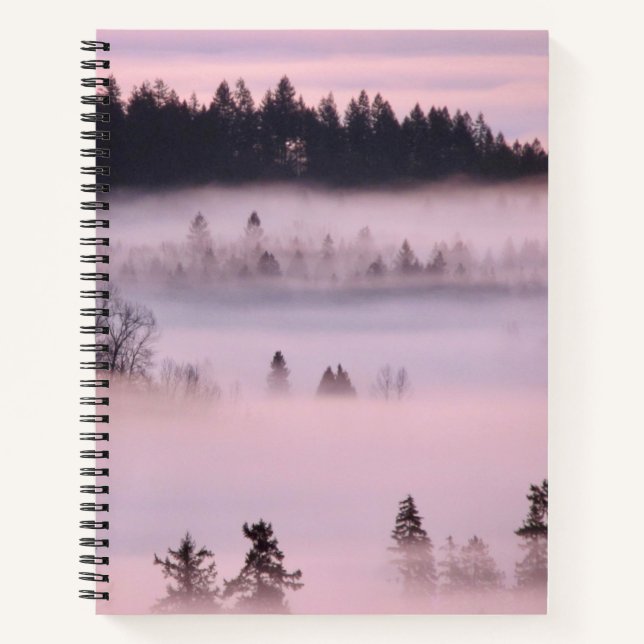 Carnet Couverture de brouillard rose. (Devant)