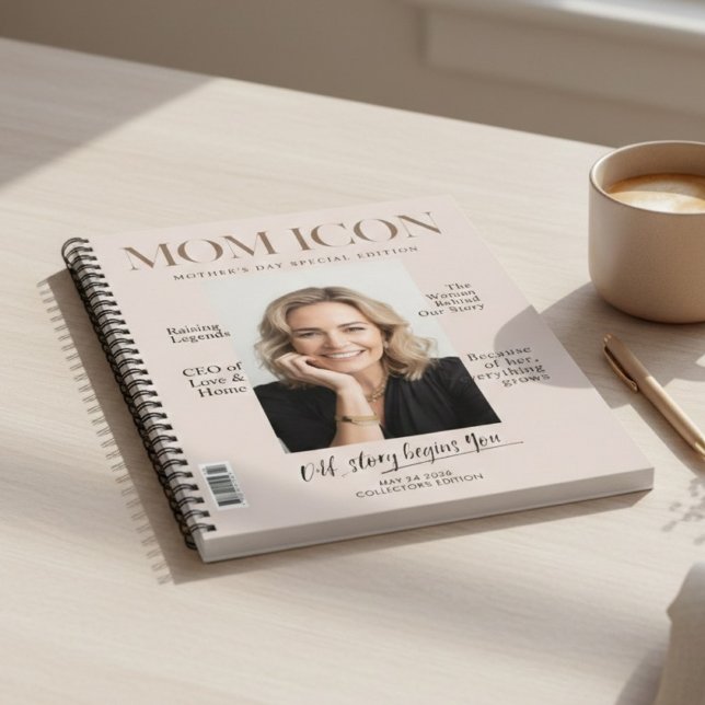 Carnet Couverture de magazine personnalisée pour maman en (Créateur téléchargé)