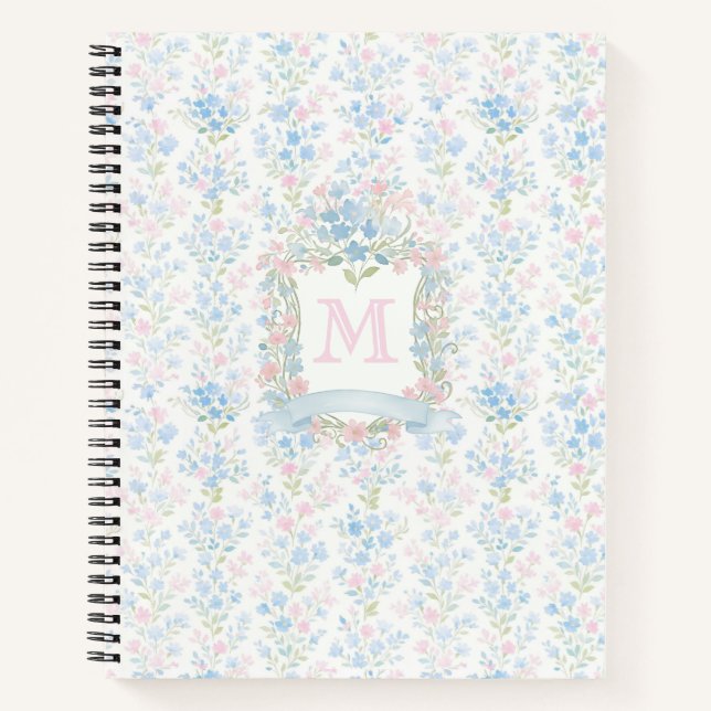 Carnet Couverture en molleton personnalisée à motif flora (Devant)