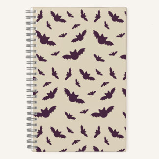 Carnet Couverture Halloween motif chauves-souris minimali