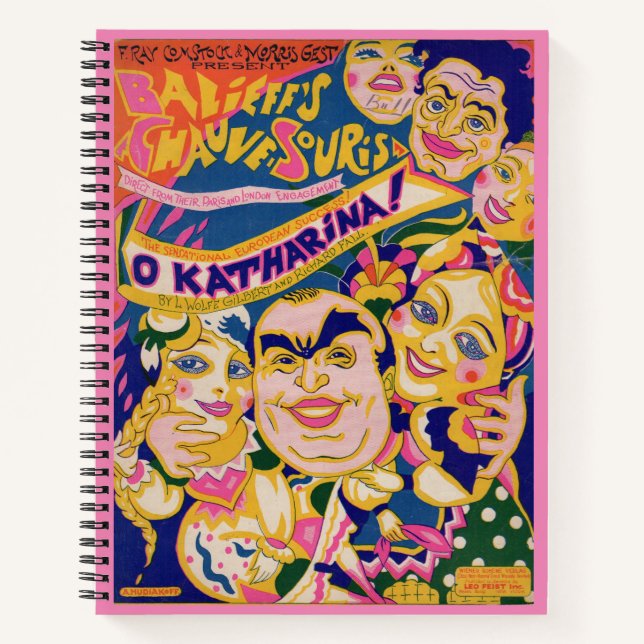 Carnet Couverture musicale en feuille "O Katharina" 1924 (Devant)