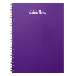 Carnet Couverture simple violette écriture nom personnali