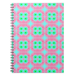 Carnet Couvre pastel vert, imprimé ikat tribal. Style mod