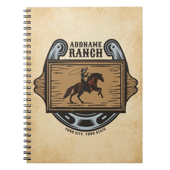 Carnet Cow-boy Lasso ADD NOM Ranch Familial Occidental Ch (Devant)
