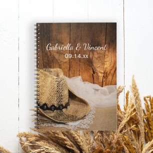 Carnet Cowboy Casquette Barn Wood Country Western Mariage