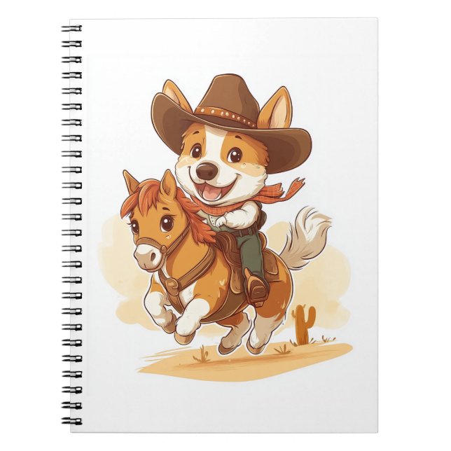 Carnet Cowboy Corgi - Western Rodeo Chien (Devant)