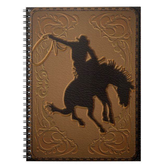 Carnet Cowboy de Leather Western Wild West Rustic (Devant)