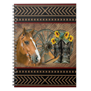 Carnet Cowboy de Western Horse Cowboy Cowboy Hat Wagon Wh