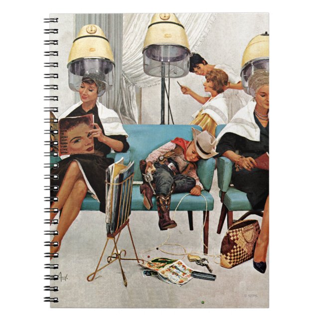 Carnet Cowboy endormi dans le salon de beauté (Devant)