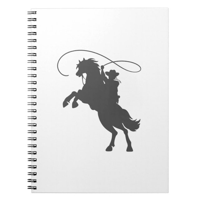 Carnet cowboy lancer lasso équitation élevant cheval (Devant)