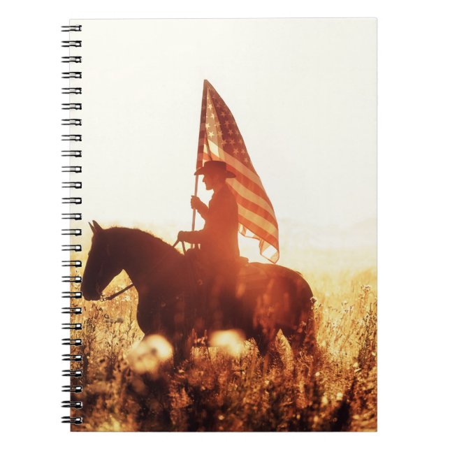 Carnet Cowboy Portrait USA Flag Thème. (Devant)
