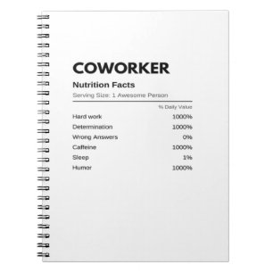 Carnet Coworkers & collègues Funny Nutrition Facts Essen