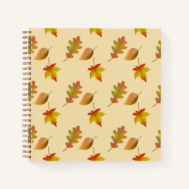 Carnet Cozy autumn maple leaves oak leaves (Devant)