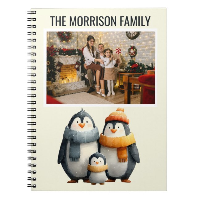 Carnet Cozy Winter Penguin Family (Devant)