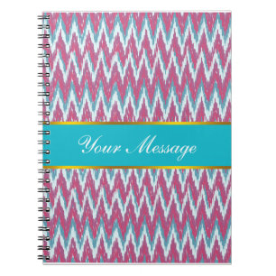 Carnet Cranberry et Turquoise Motif iKat ZigZag
