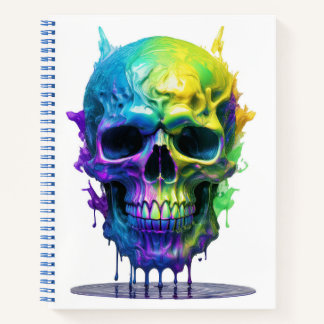 Carnet crâne à goutte de peinture