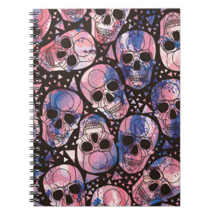 Carnet Crâne avec ornement polygonal. Halloween. Inséable