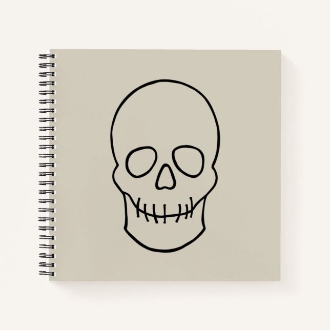 Carnet Crâne - Bone White et Bat Black (Devant)