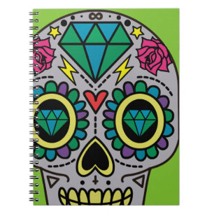 Carnet Crâne coloré génial abstrait de sucre