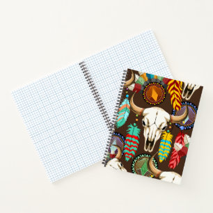 Carnet Crâne de Buffalo Emblème Amérindien
