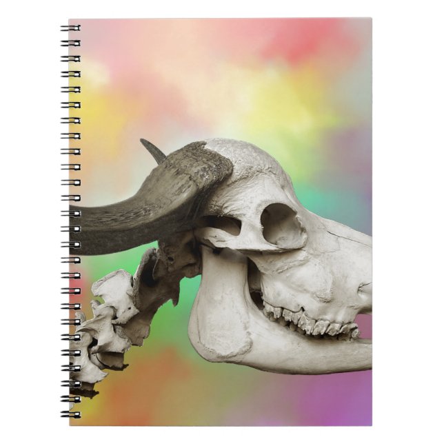 Carnet Crâne de buffle sur un Arrière - plan d'aquarelle (Devant)