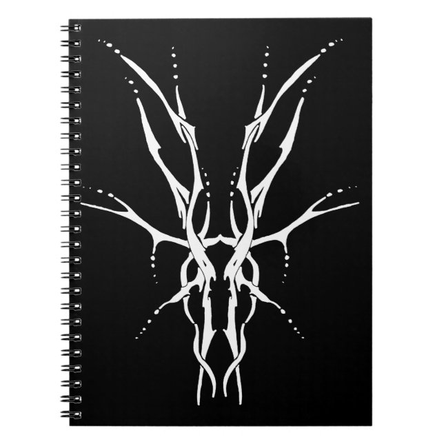 Carnet Crâne de cerf conception Tribal pour chasseurs de  (Devant)