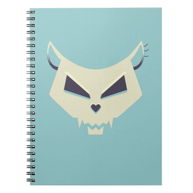 Carnet Crâne de chat Pastel goth (Devant)