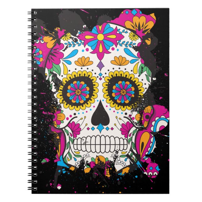 Carnet Crâne de sucre dia de los muertos (Devant)