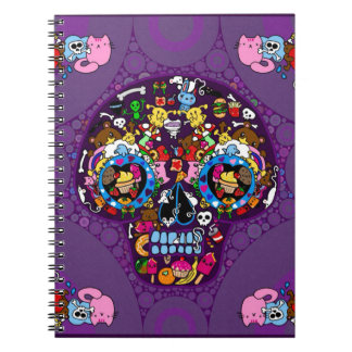 Carnet Crâne de sucre Kawaii Doodle customisé