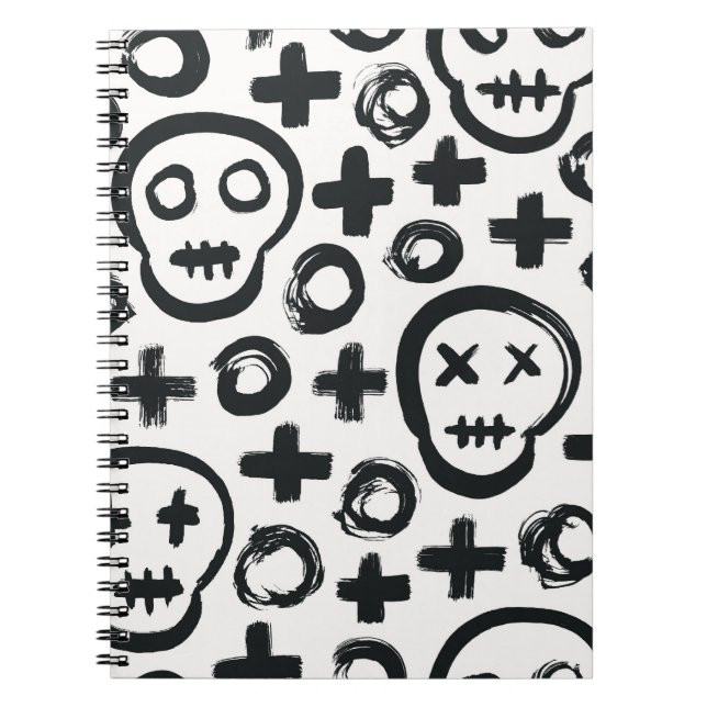 Carnet Crâne : Décoration sans joint. (Devant)
