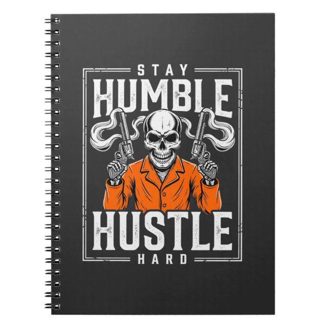 Carnet Crâne d'Halloween Reste Humble Travaille Dur (Devant)