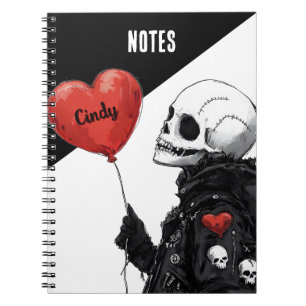 Carnet Crâne éffrayant - Personnalisable avec ballon