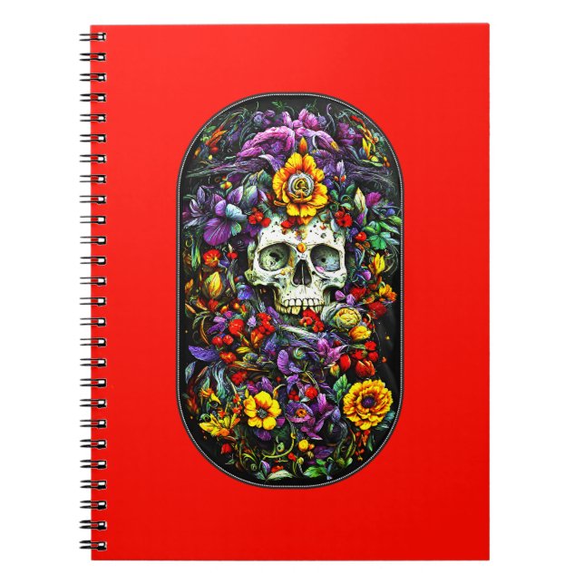 Carnet Crâne et fleurs (Devant)
