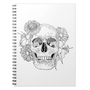 Carnet Crâne et fleurs inspirés