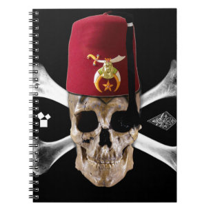 Carnet Crâne et os maçonniques de Shriner avec Fez